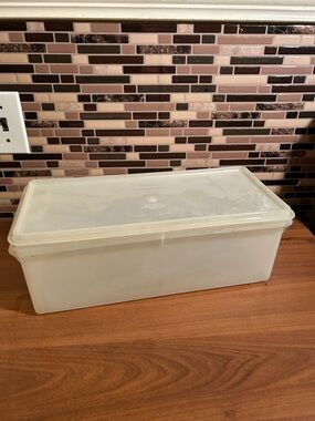 Vintage Tupperware White Rectangular Food Storage Container